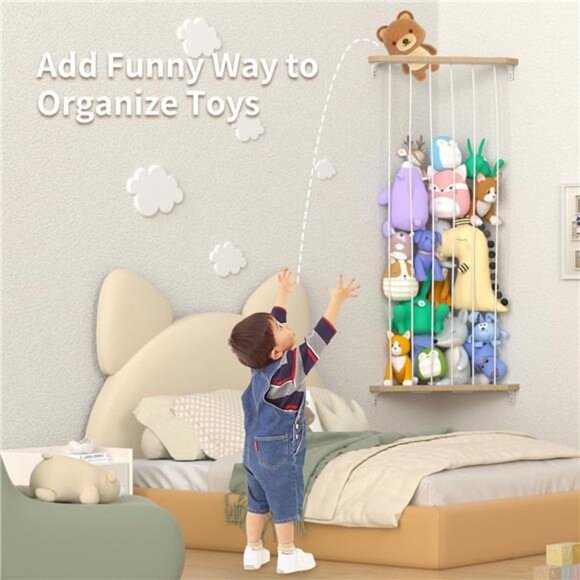 Stuffed Animal Storage Toy Storage Organizer, Upgraded Stuffed Animal Hammock - Picture 5 of 7